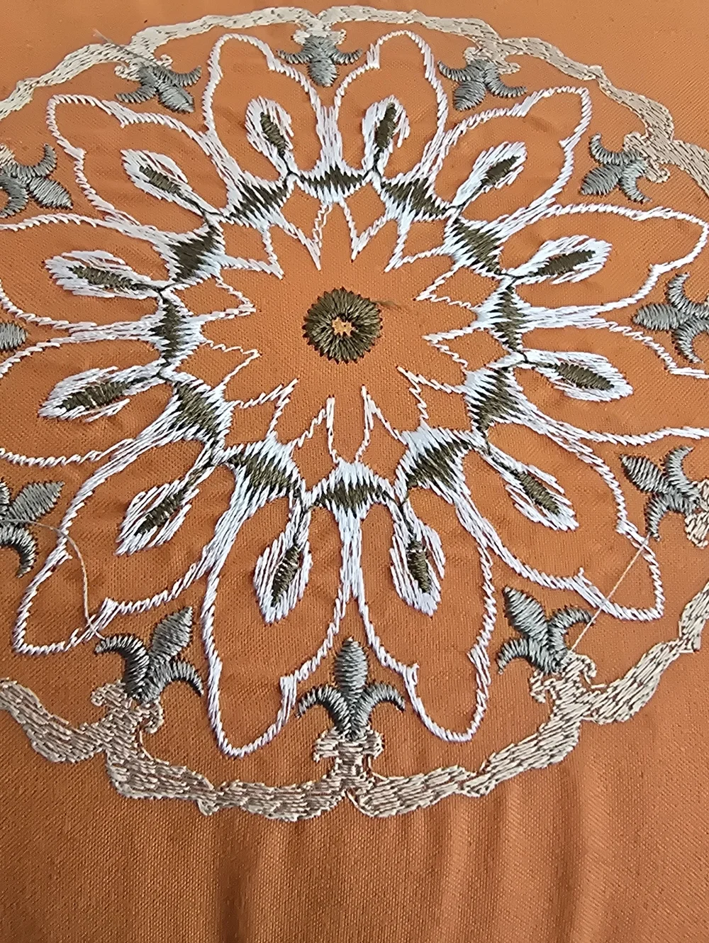 MADISON PARK Decorative Bed Pillow Orange Embroidered Rectangular 12 x‎ 18
